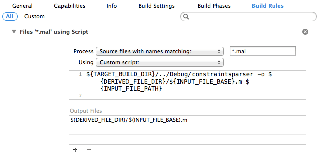 Custom build rule